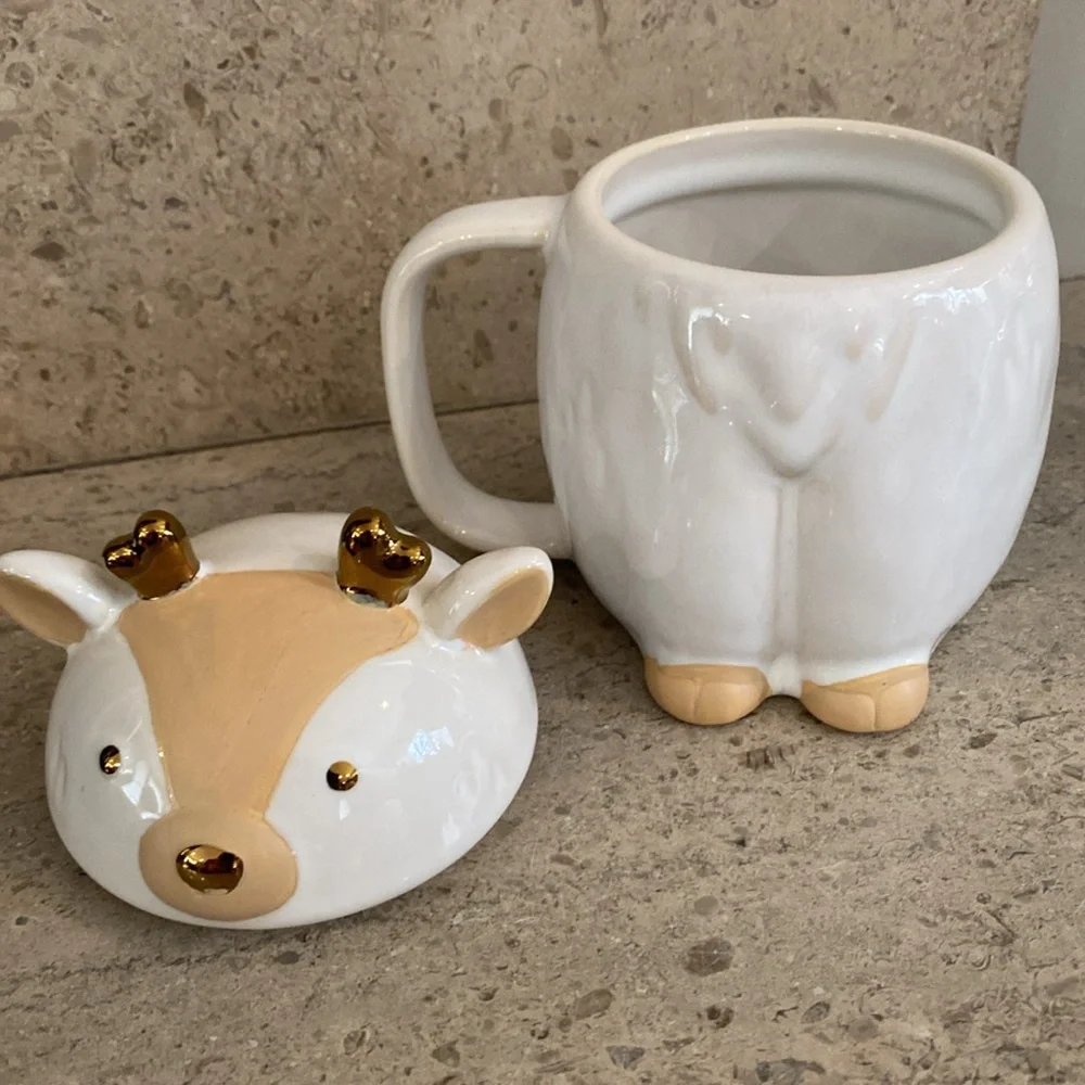 West Elm Ceramic Deer Mugs / 4